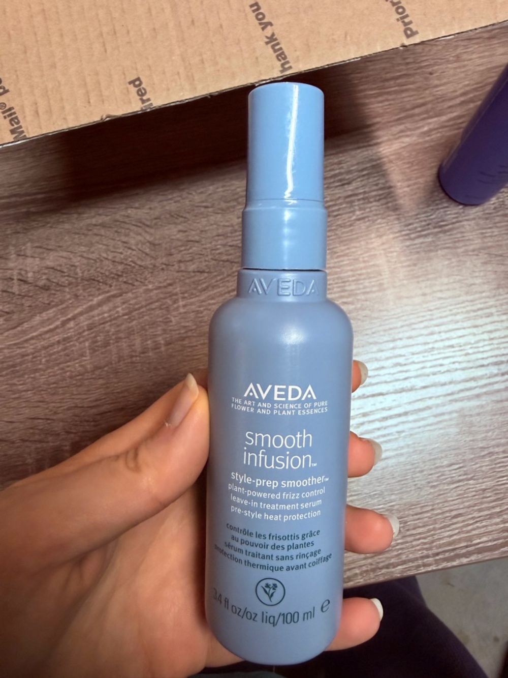 AVEDA Smooth Infusion Style-Prep Smoother - Light Blue Bottle